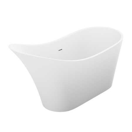 ANZZI Tuasavi 5.6 ft. Solid Surface Freestanding Bathtub in Matte White FT-AZ8418